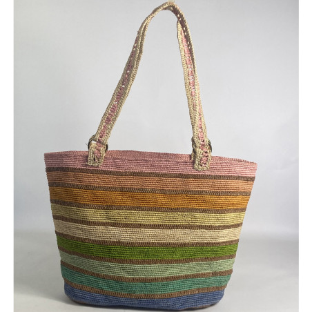 Palmynala Rainbow Woven Tote Bag