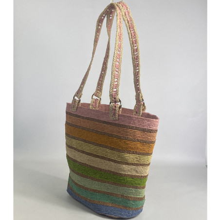 Palmynala Rainbow Woven Tote Bag