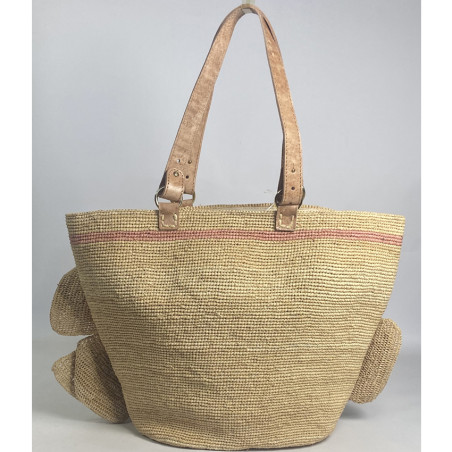 Palmynala Blooming Straw Tote Bag with Multicolor Flowers