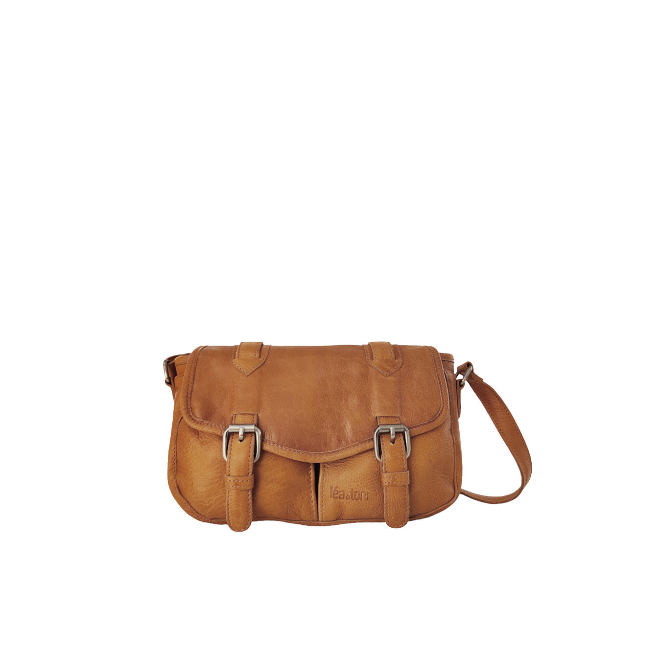 Léa Toni Mini Loa B Postman Bag Cognac