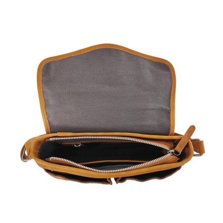 Léa Toni Mini Loa B Postman Bag Cognac