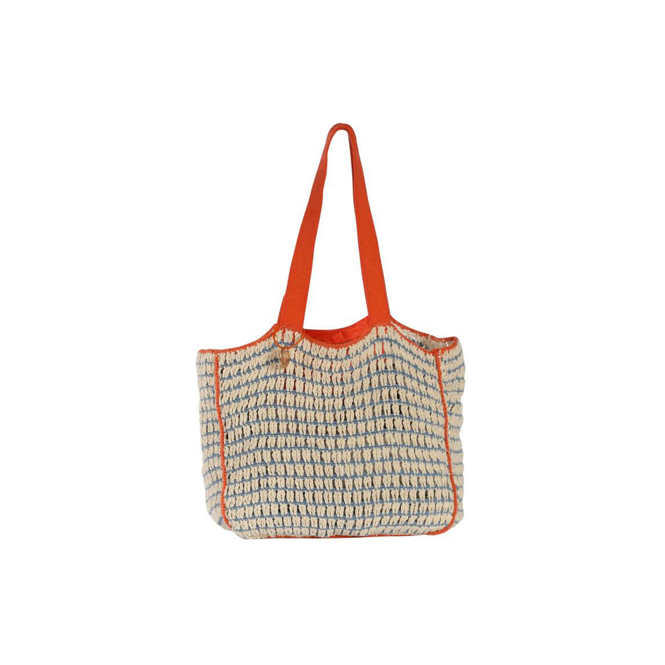 Le Voyage en Panier Coloraba Tote Bag Woven Cotton Orange Blue