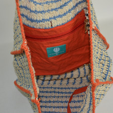 Le Voyage en Panier Coloraba Tote Bag Woven Cotton Orange Blue