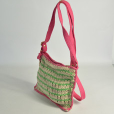 Le Voyage en Panier Colette Sac Trotteur Coton Tissé Rose Vert cote