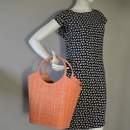 Le Voyage en Panier Pinup Tote Bag Ruffled Orange