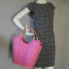 Le Voyage en Panier Pinup Tote Bag Ruffled Fuchsia