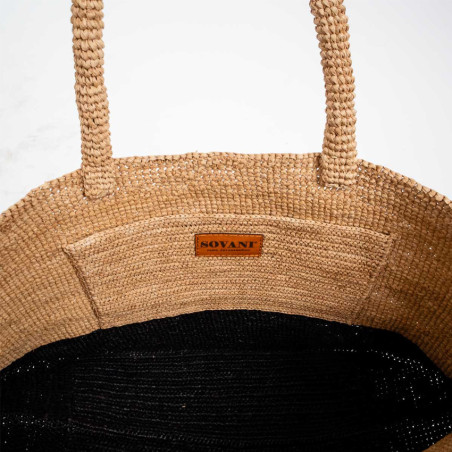 Sovani Elodie L Raffia Tote Bag Natural Multi