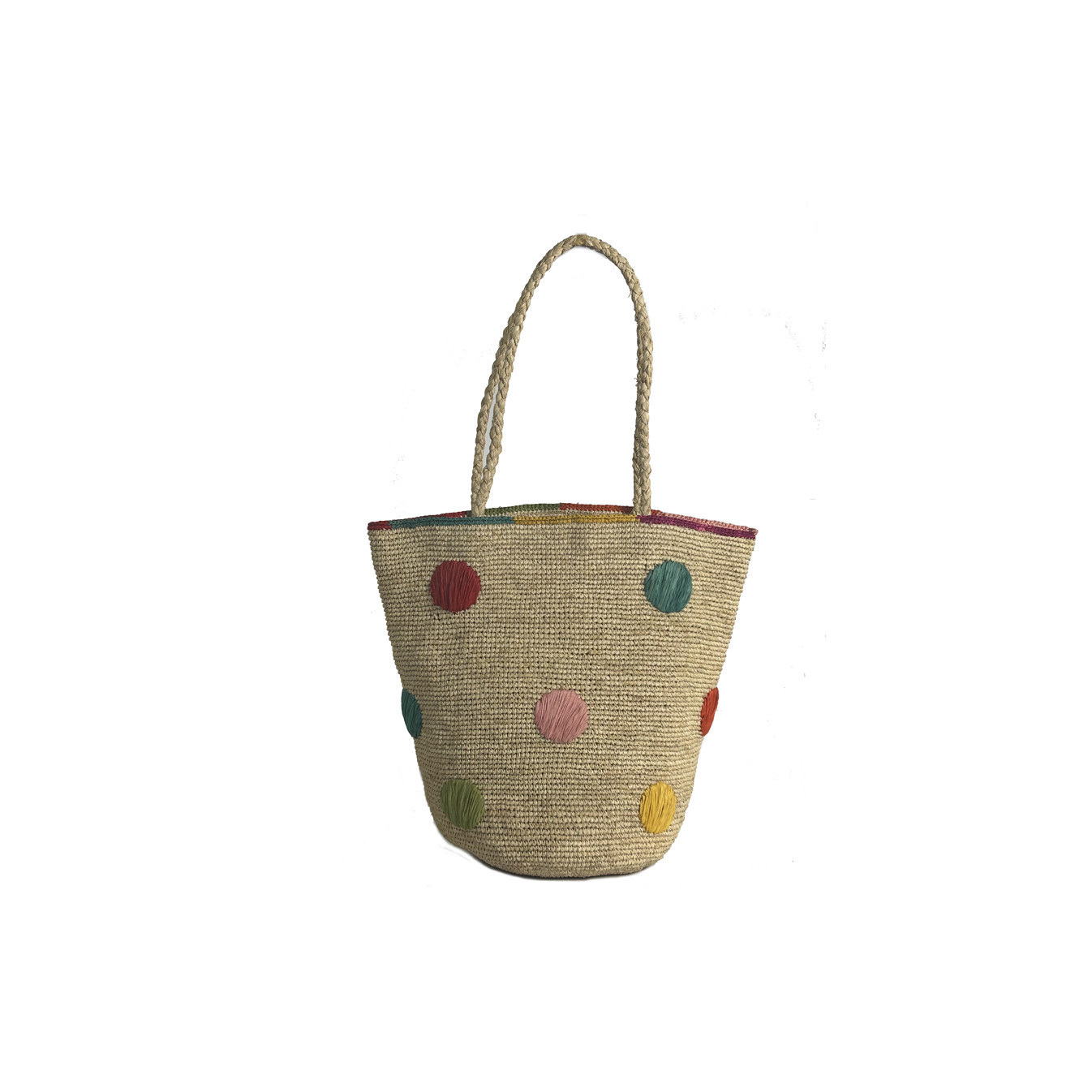 Sovani Elodie L Raffia Tote Bag Natural Multi