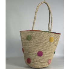 Sovani Elodie L Raffia Tote Bag Natural Multi