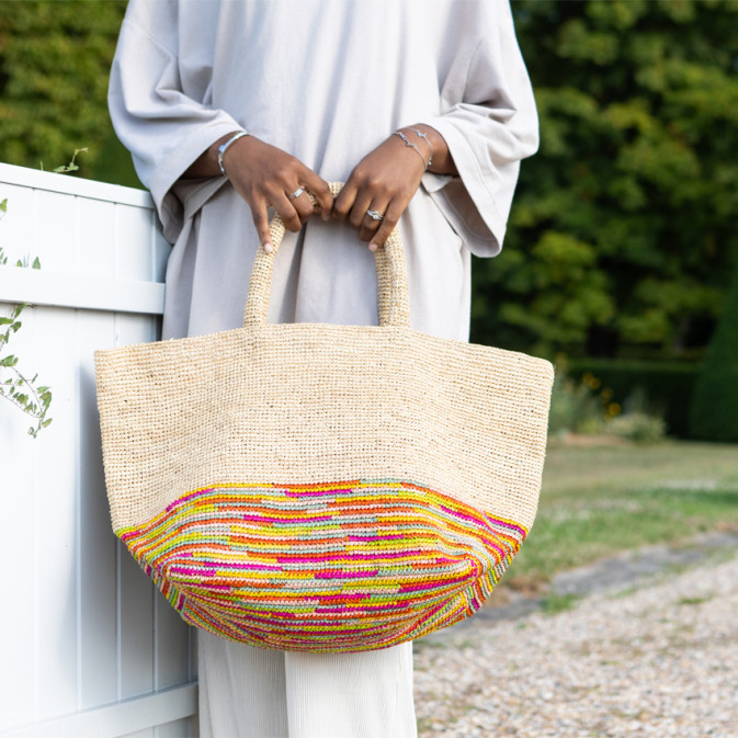 Sovani Hanna L Natural Raffia Shopping Bag