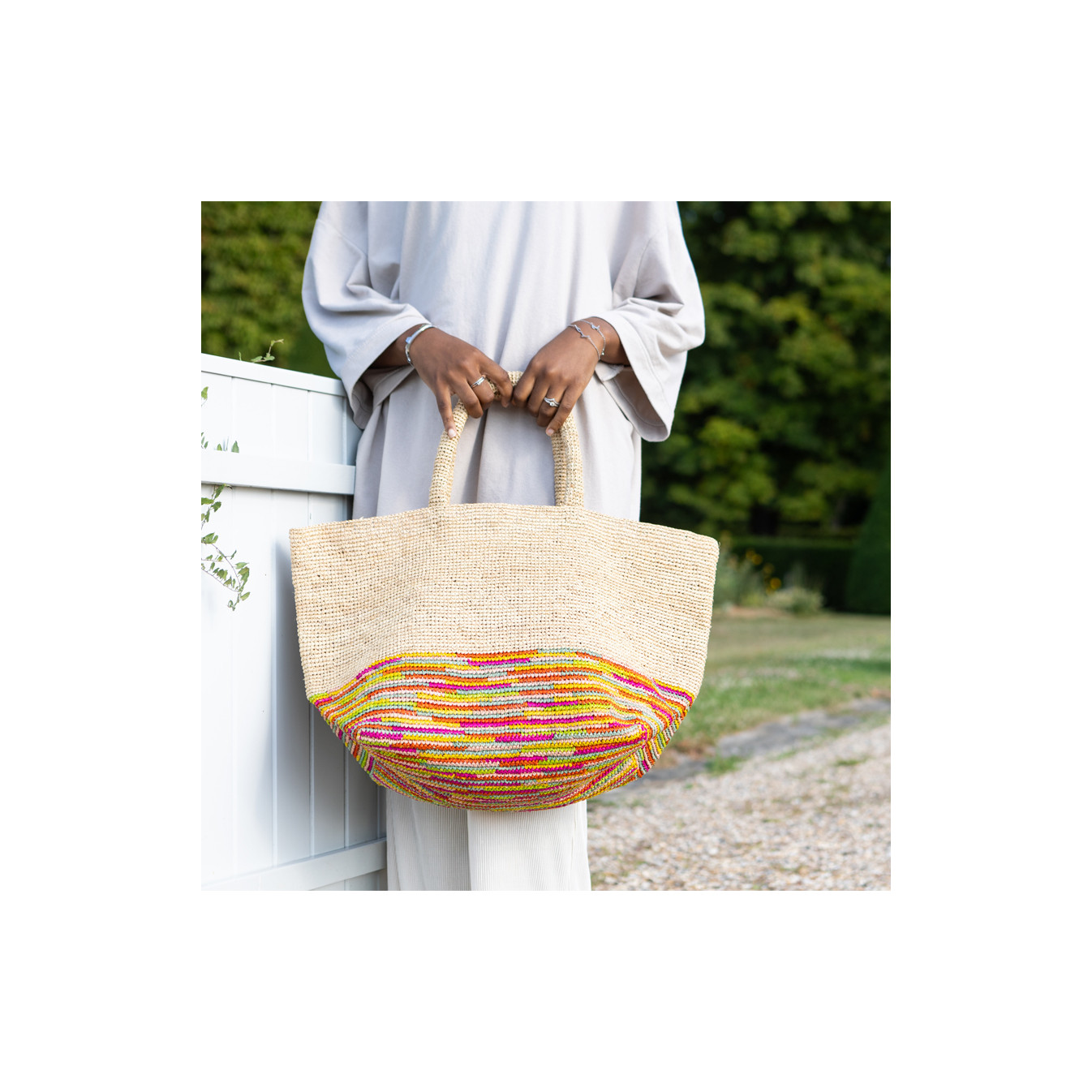 Sovani Hanna L Natural Raffia Shopping Bag