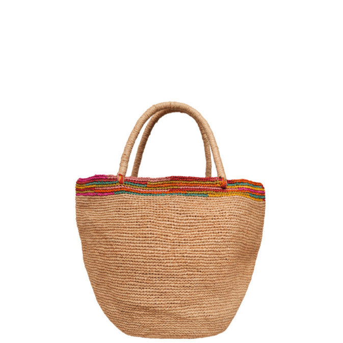 Sovani Matou Handbag Made of Natural Raffia/Multi