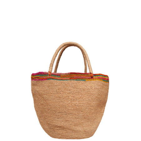 Sovani Matou Handbag Made of Natural Raffia/Multi