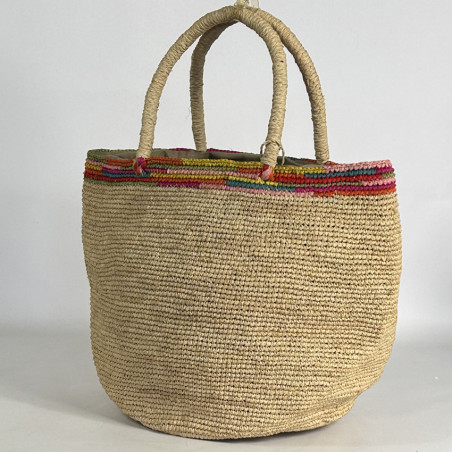 Sovani Matou Handbag Made of Natural Raffia/Multi