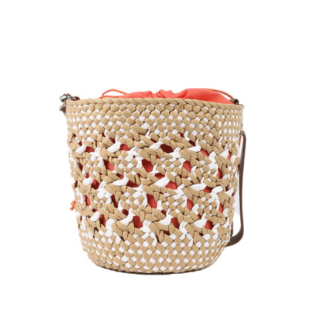 Sac Panier Rond En Papier Tressé - Les Tropeziennes Par M.Belarbi, Bandoulière Réglable, Doublure Coton - 6