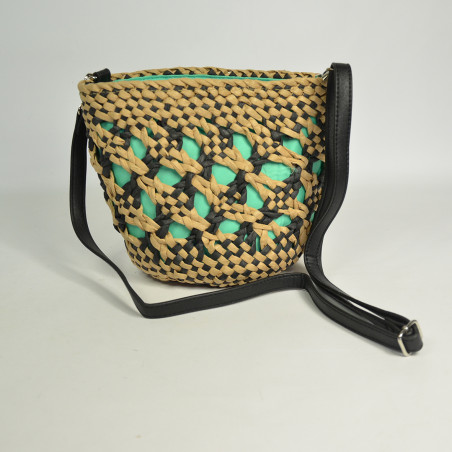 Les Tropéziennes Clay Petit Sac Seau Panier Papier Noir dos