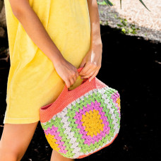 Pou Nou Cotton Crochet Handbag Multicolor