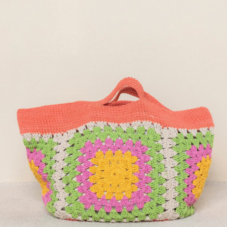 Pou Nou Cotton Crochet Handbag Multicolor
