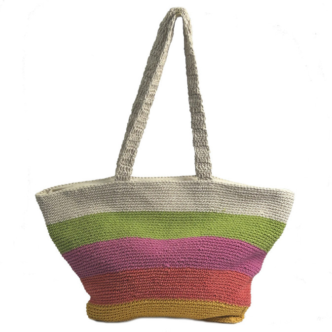 Pou Nou Cotton Crochet Multicolor Shopping Bag