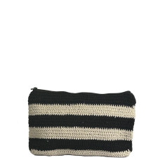 Pou Nou Cotton Crochet Makeup Bag in Black Crochet
