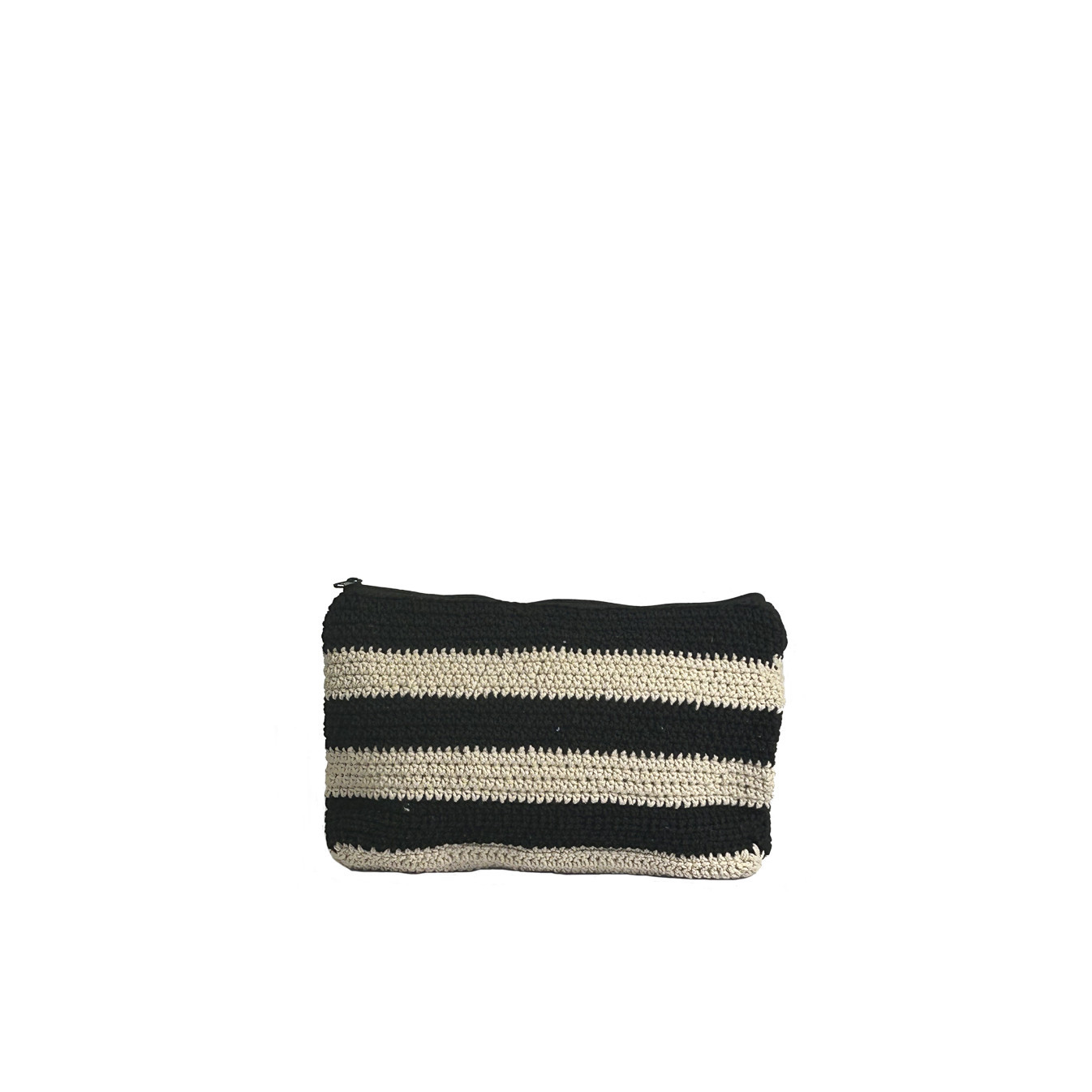 Pou Nou Cotton Crochet Makeup Bag in Black Crochet