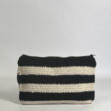Pou Nou Cotton Crochet Makeup Bag in Black Crochet