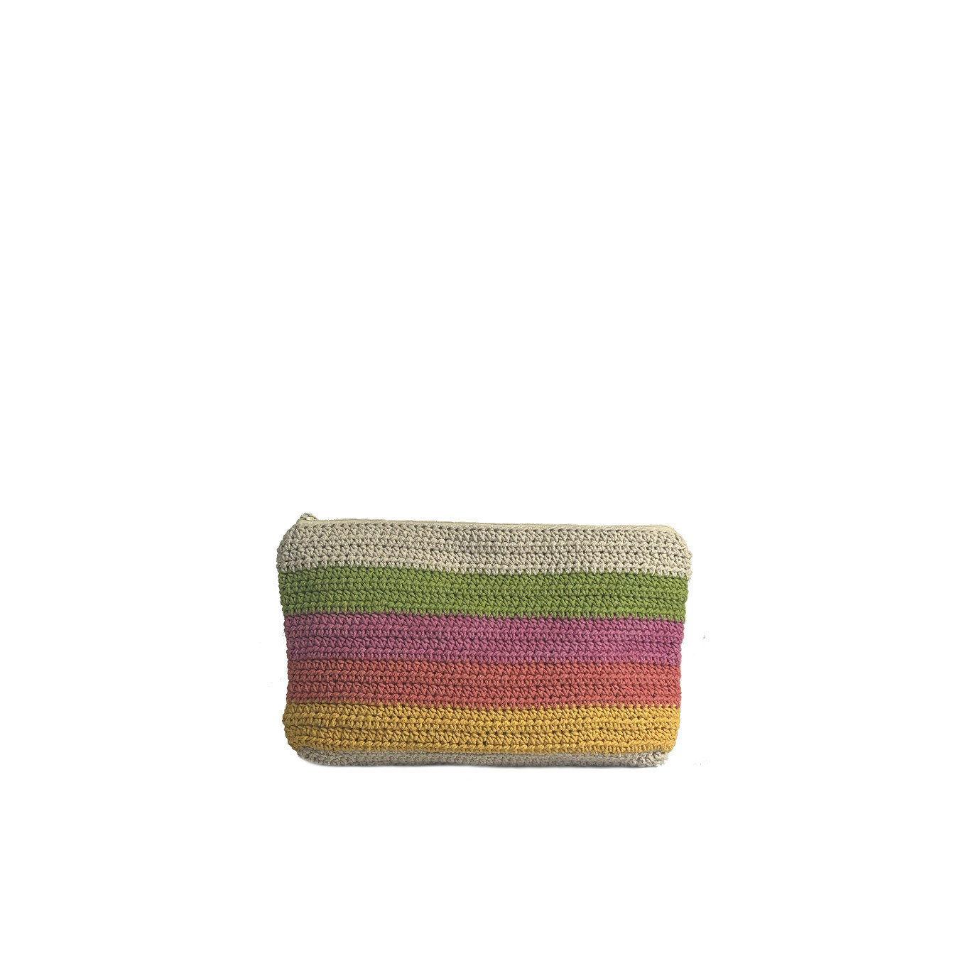 Pou Nou Cotton Crochet Makeup Bag in Crochet Multicolor