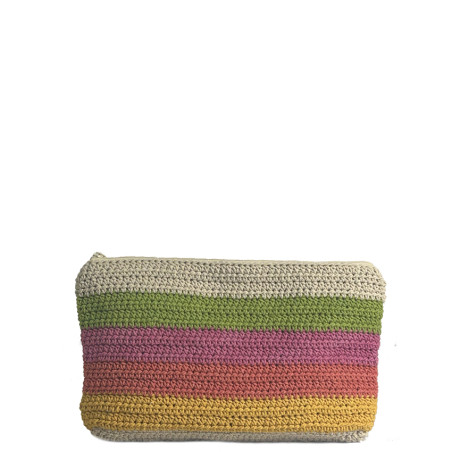 Pou Nou Cotton Crochet Makeup Bag in Crochet Multicolor