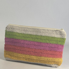 Pou Nou Cotton Crochet Makeup Bag in Crochet Multicolor
