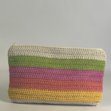 Pou Nou Cotton Crochet Makeup Bag in Crochet Multicolor