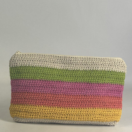 Pou Nou Cotton Crochet Makeup Bag in Crochet Multicolor