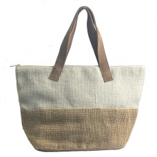 Pou Nou Ribbed Jute Shoulder Bag