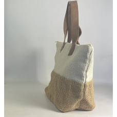 Pou Nou Ribbed Jute Shoulder Bag