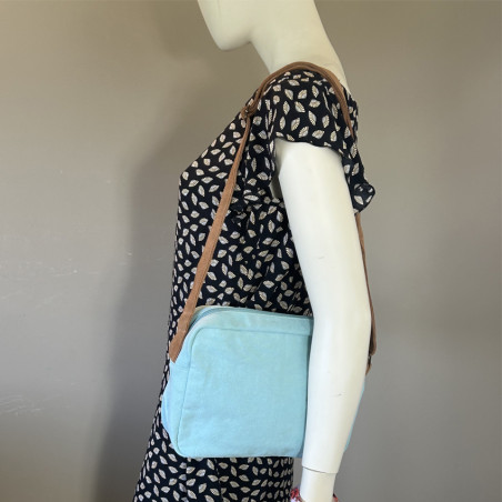 Pou Nou Soften Heavy Canvas Crossbody Cel