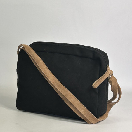 Pou Nou Soften Heavy Canvas Crossbody Bag Anthracite