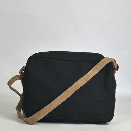 Pou Nou Soften Heavy Canvas Crossbody Bag Anthracite