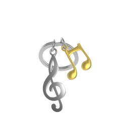 Metalmorphose 3D Keychain Sheet Music and Musical Note