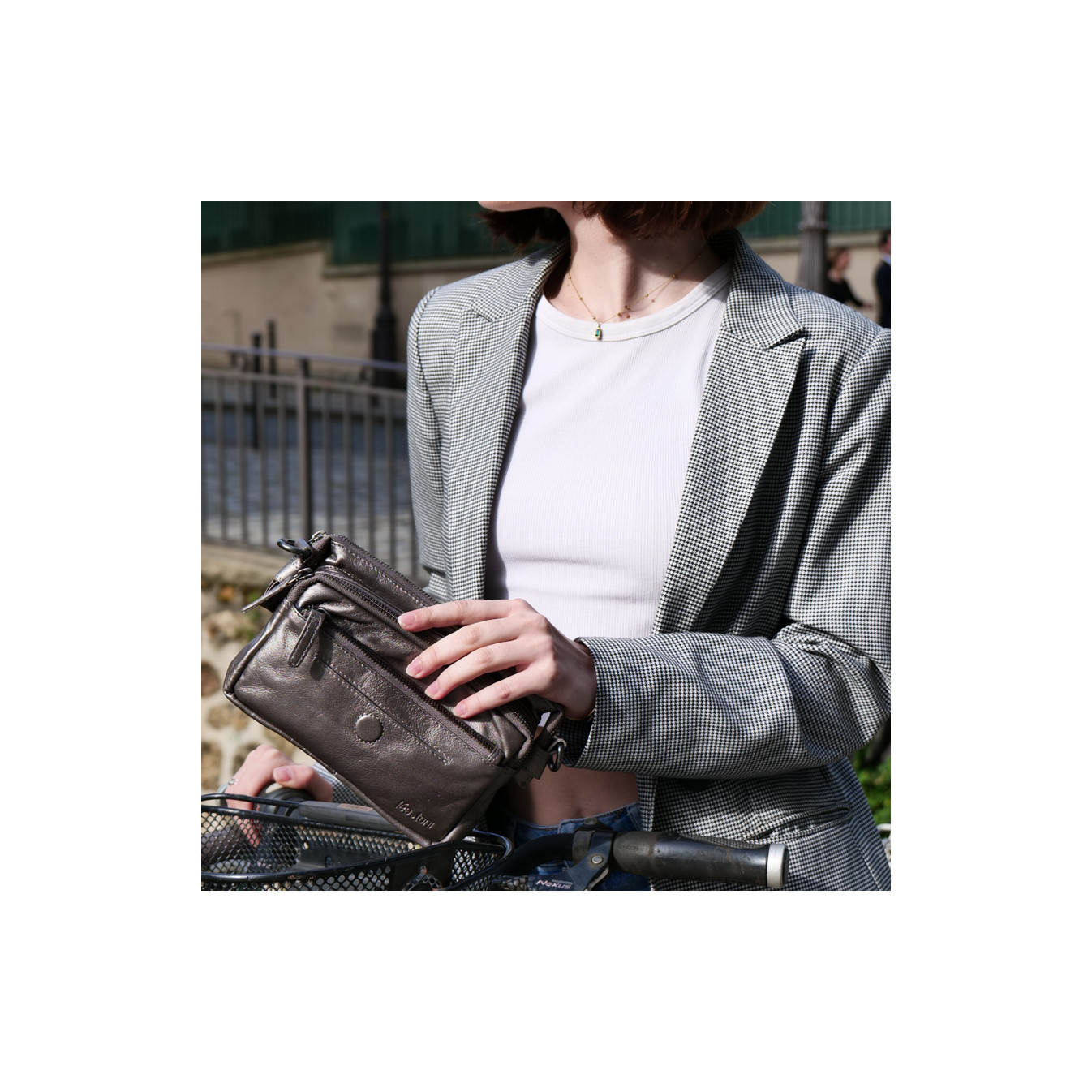 Léa Toni Flaure Tote Bag Grey Metal