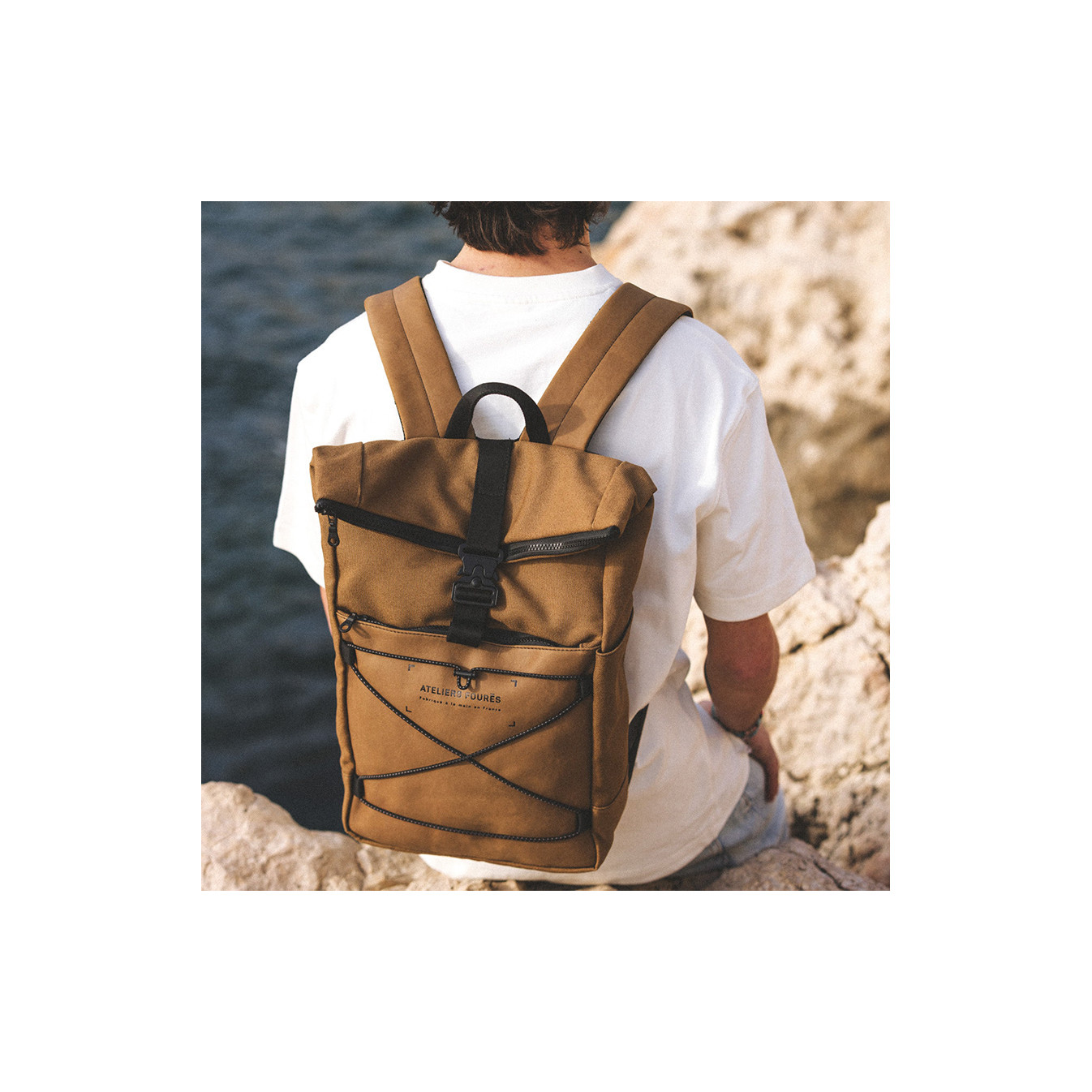 Aristote Foures Workshops Compact Lace-Up Backpack R475 Desert
