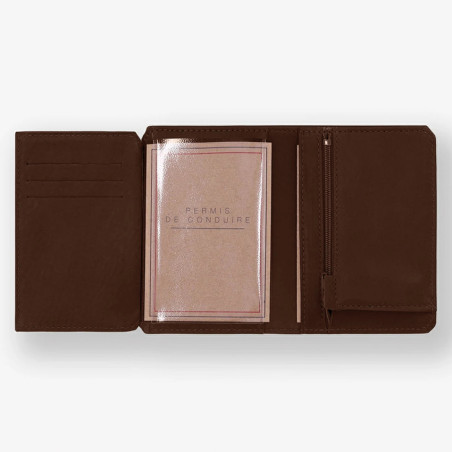 Ateliers Foures Baroudeur Wallet Trivolets F949X Cognac