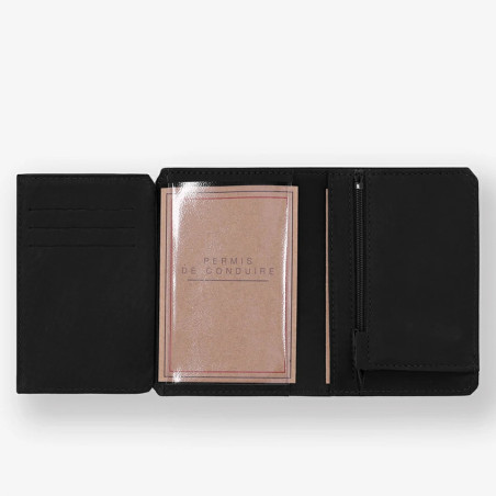 Ateliers Foures Baroudeur Wallet Trifold F949X Black