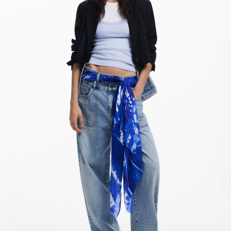 Desigual Atkins Rectangular Scarf Splatter Paint Pattern