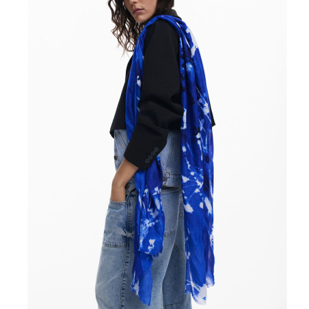 Desigual Atkins Rectangular Scarf Splatter Paint Pattern