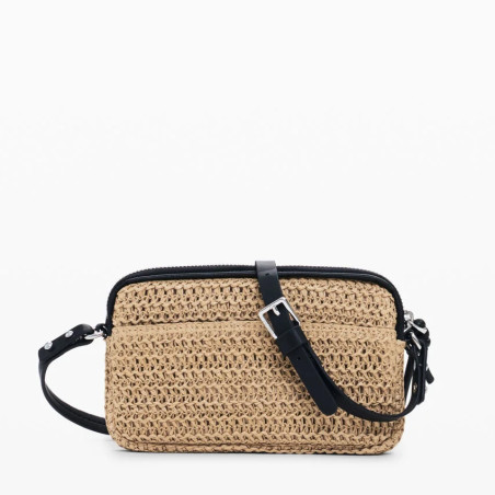 Desigual Half Logo Pochette Organisée En Raphia Natural dos