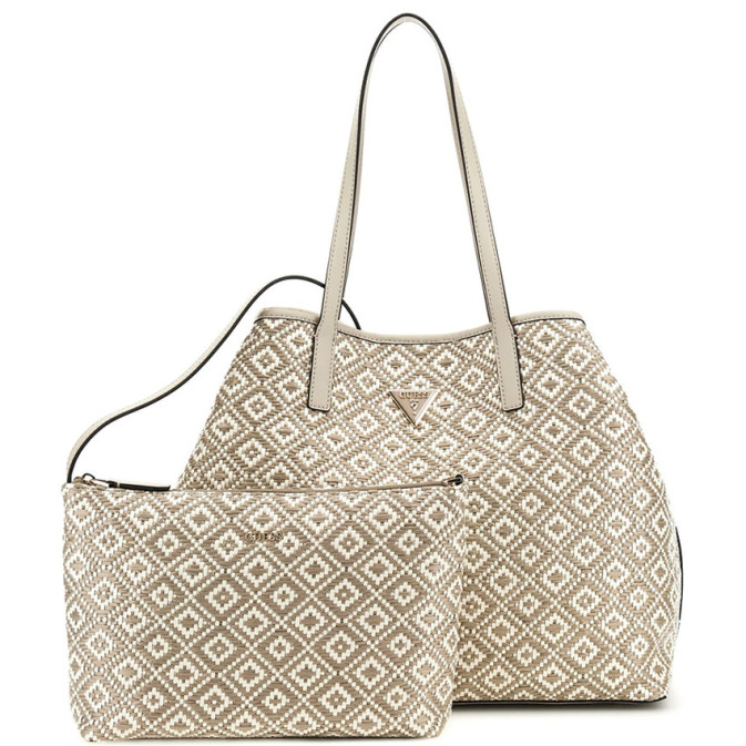 Guess Vikky Large Tote Bag Für Damen – Große Schultertasche Mit 4G Logo | 40 X 31 X 18 Cm, Pallid Gold Details