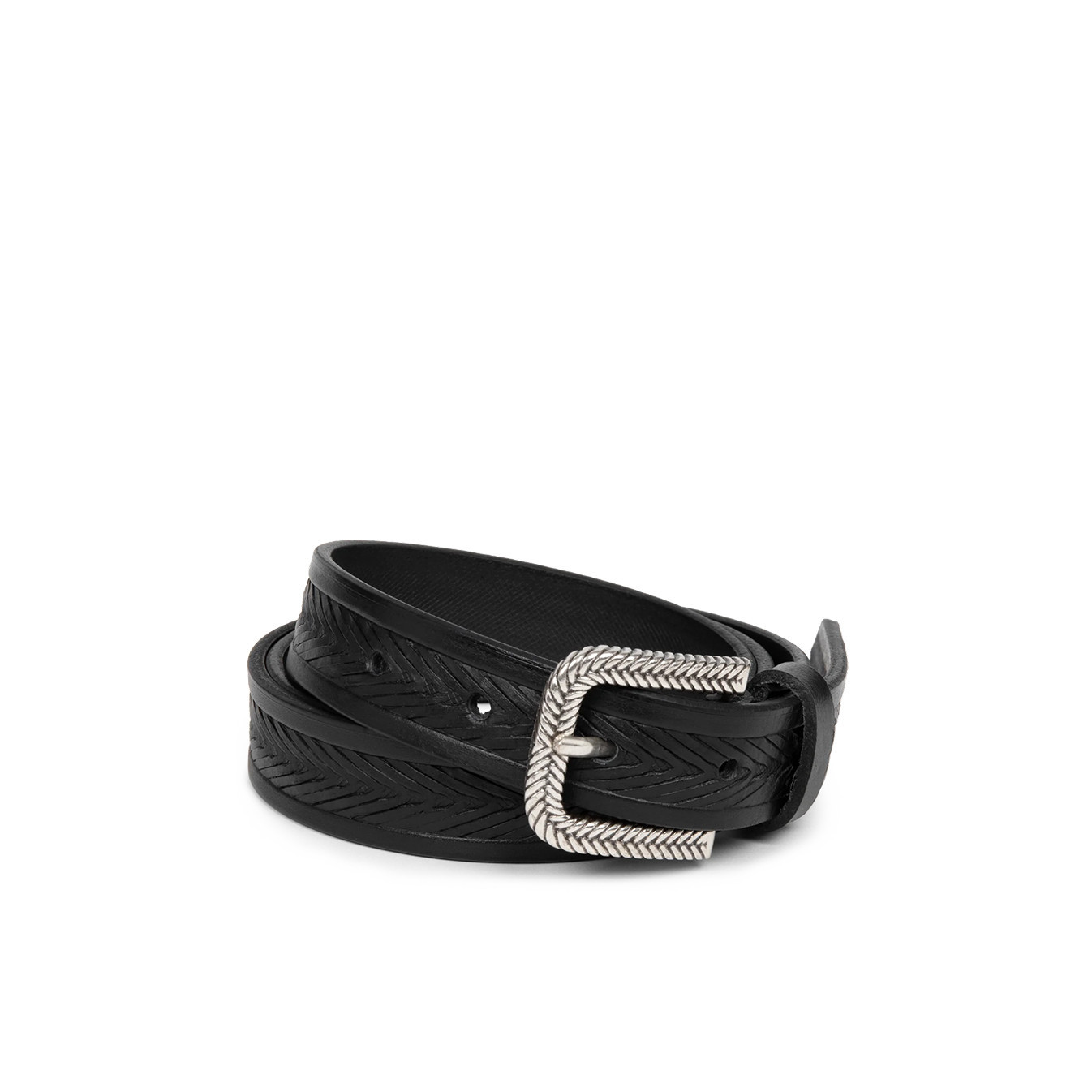 Lancaster Leather Belt for Women 601-021 Black M