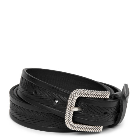 Lancaster Leather Belt for Women 601-021 Black M