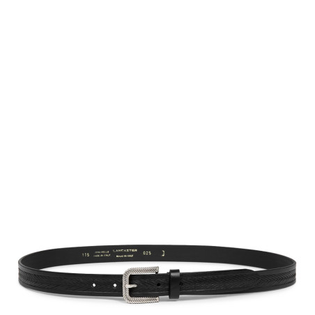 Lancaster Leather Belt for Women 601-021 Black M
