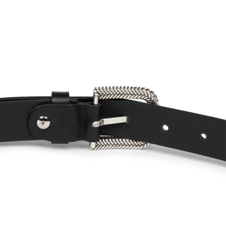 Lancaster Leather Belt for Women 601-021 Black M