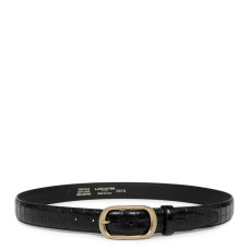 Lancaster Croco Leather Belt for Women 601-023 Black M